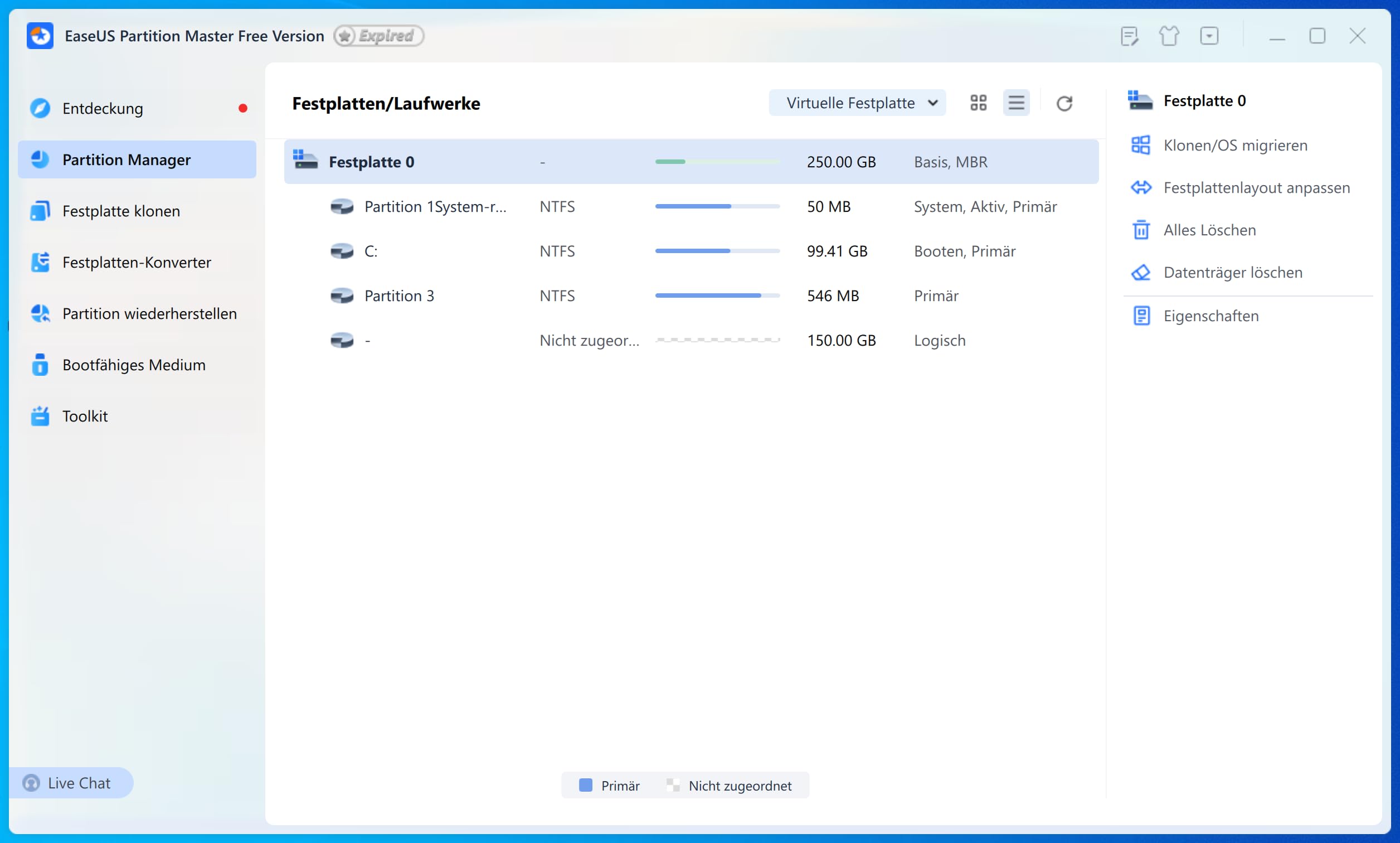 EaseUS Partition Master Pro 19 - Festplattenverwaltung - Betriebssystem migrieren - Boot-Medium - Lebenslange Lizenz 2 PCs Win 11, 10, 8,1, 7