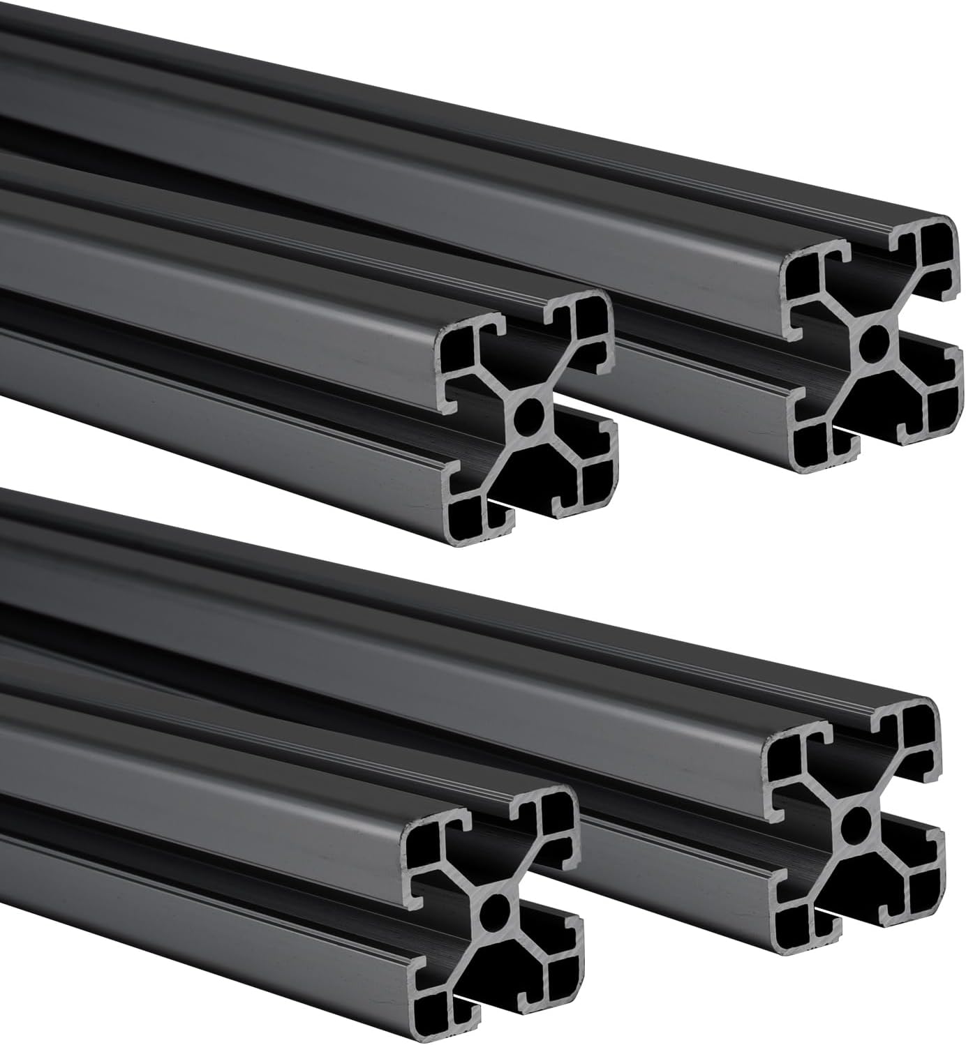 48”Aluminum Extrusion Profile Black 4040 T-Slot, European Standard Anodized Linear Bar Rail Framing 1220 mm for 3D Printer Parts, CNC Routers (4 Pack)