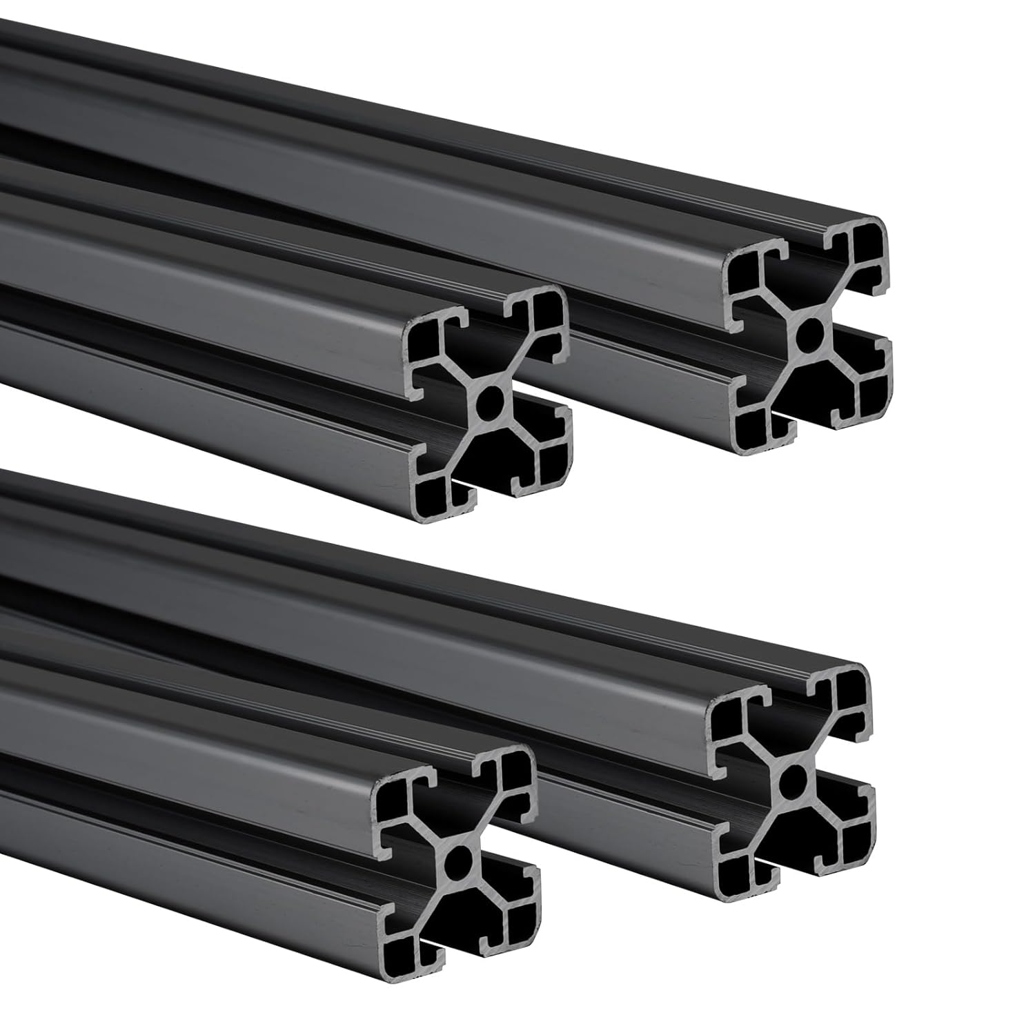 48”Aluminum Extrusion Profile Black 4040 T-Slot, European Standard Anodized Linear Bar Rail Framing 1220 mm for 3D Printer Parts, CNC Routers (4 Pack)