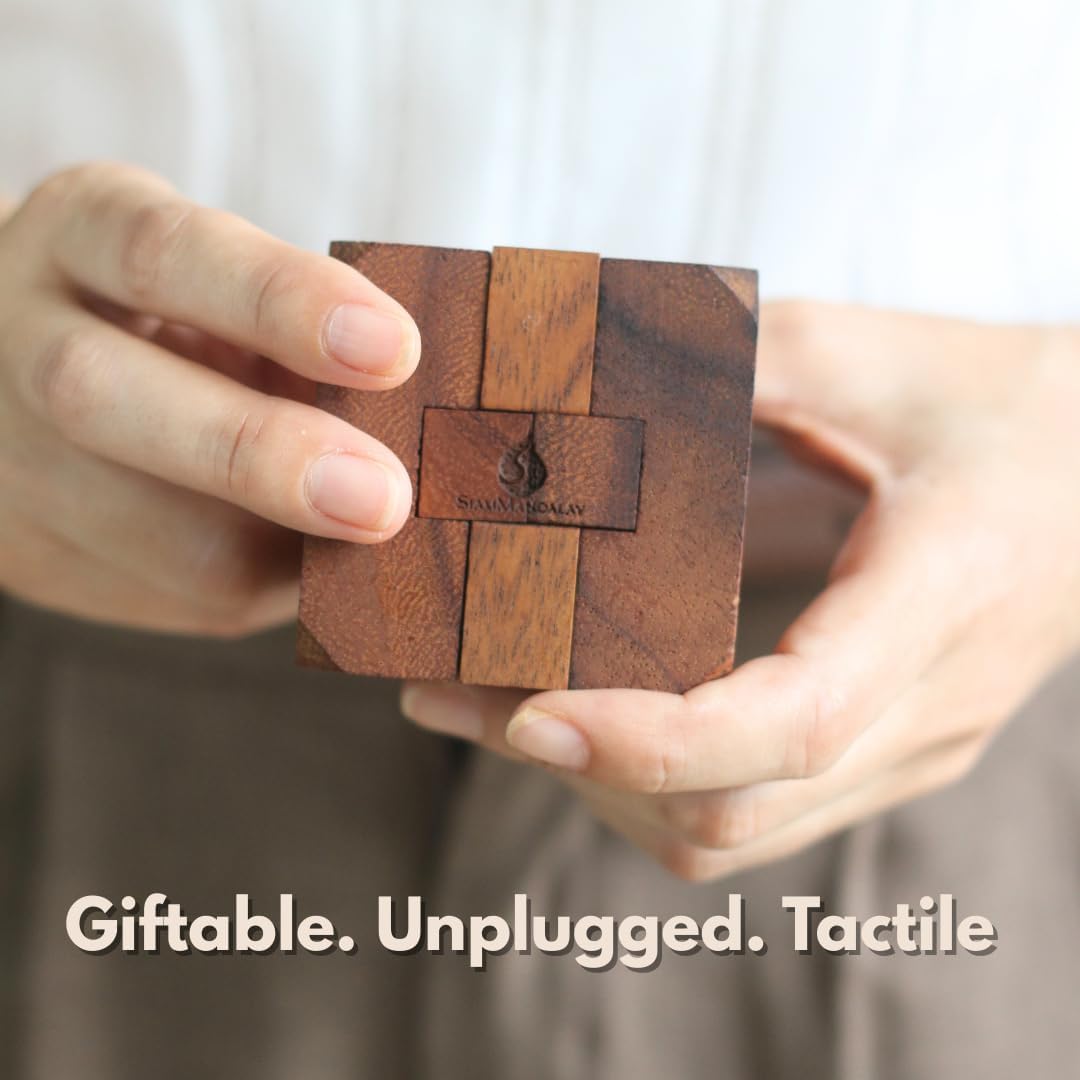 Hidden Passage: Wooden 3D Mechanical Puzzle for Adults – Brain Teaser Game | Desk Toy | Handmade Interlocking Wood Puzzle | Mind Teaser Logic Challenge by SiamMandalay