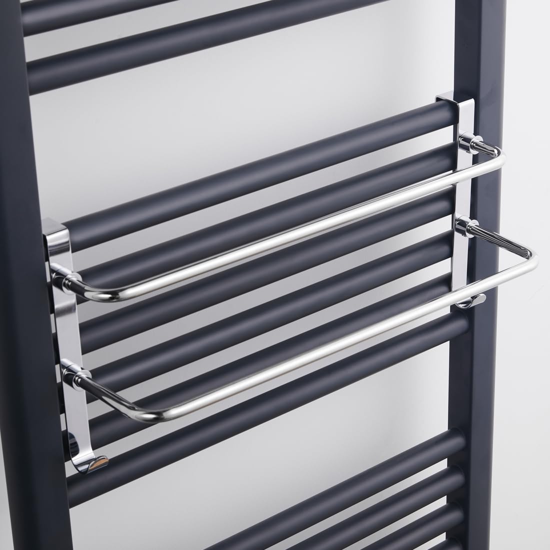 EMKE Porte Serviette Mural 2 Étages pour Salle de Bain, Chrome, Radiateur (1 Pièce)