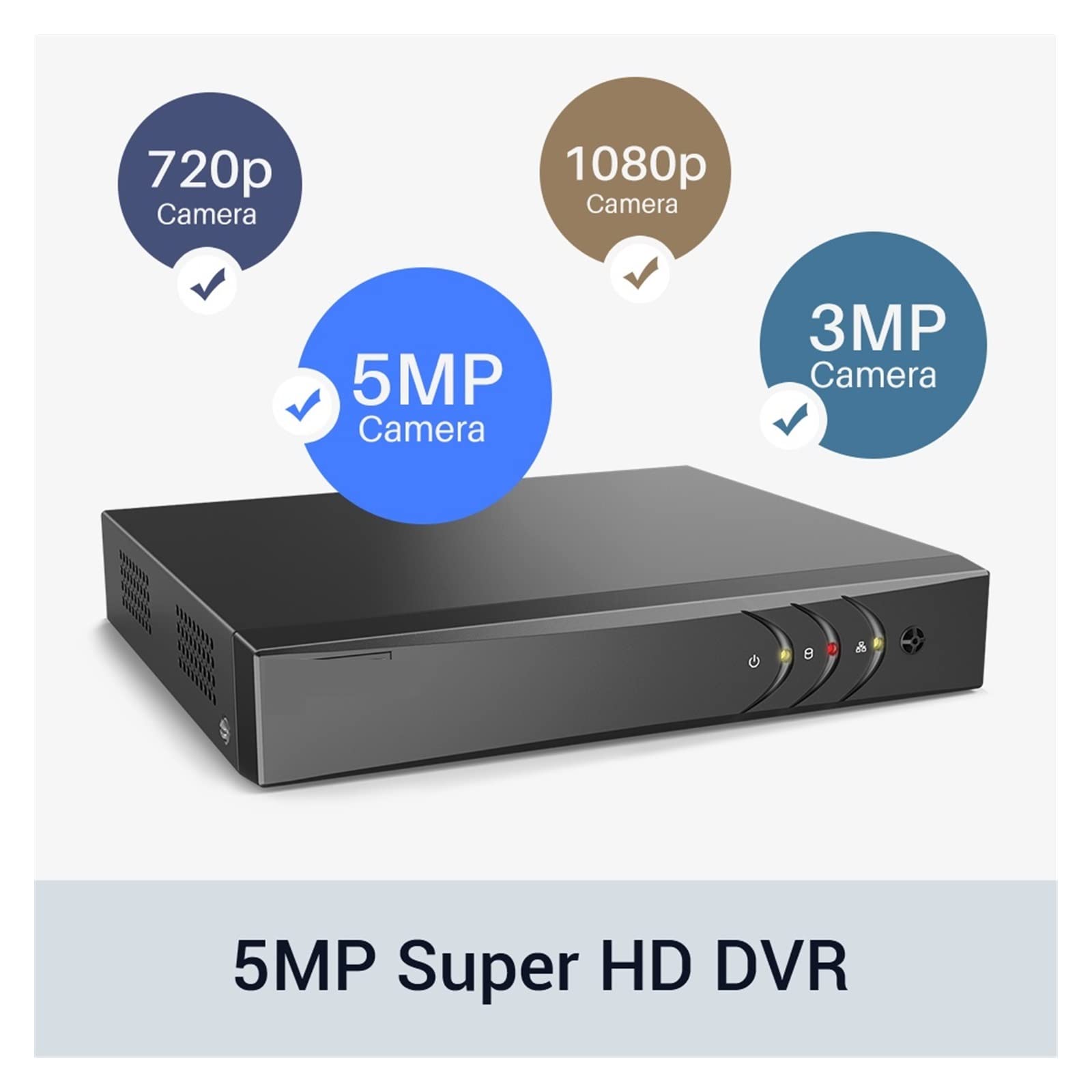 8CH 1080P FHD System nadzoru wideo H.265 + 5w1 ​​5MP Lite Rejestrator 1080P Zewnętrzna, odporna na warunki atmosferyczne kamera bezpieczeństwa CCTV(None,8pcs cameras)