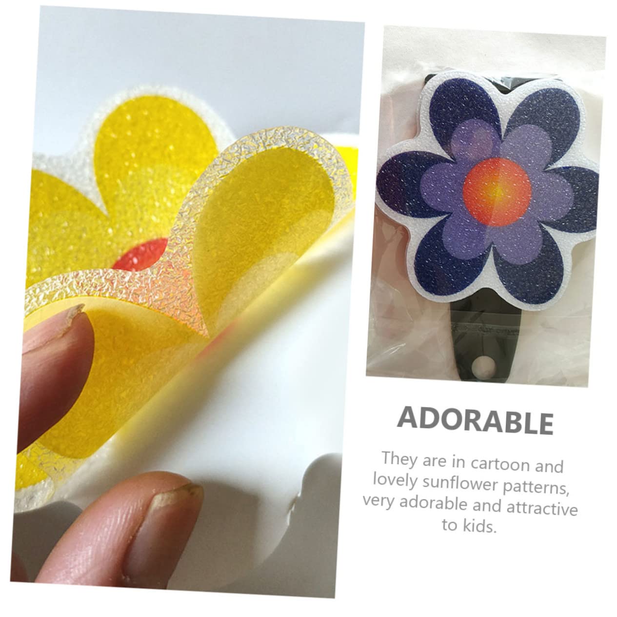 Healeved 2 Juegos Adhesivos Antideslizantes para Flores. contra El Baño Pegatinas Pegatina De Peldaños De Bañera Apliques Anti Baño Niño De Polivinilo Alcachofa De La Ducha Grava
