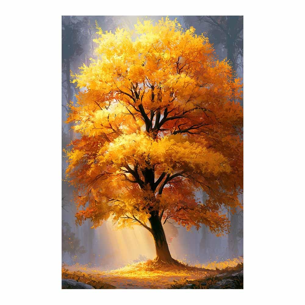 HOQIU Tree Of Life Wall Art Celestial Moon Tree canvas prints, nature wall art, for Bathroom Home Office Decor(Multicolor)-60x80cm Unframed