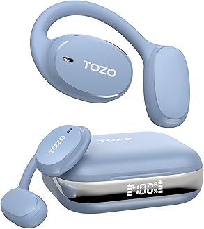 – O2 True Open Ear Wireless Headphones Lightweight with Multi-Angle Adjustment, Bluetooth 5.3 Earbuds with Dual-Axis Design for Long-Lasting Comfort, Crystal-Clear Calls for Driving, Blue
