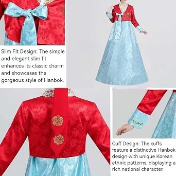 Female Korean Hanbok Traditional Dress Korean Traditional Women's Hanbok Set Women's Long Sleeve Classic Hanboks Dress
