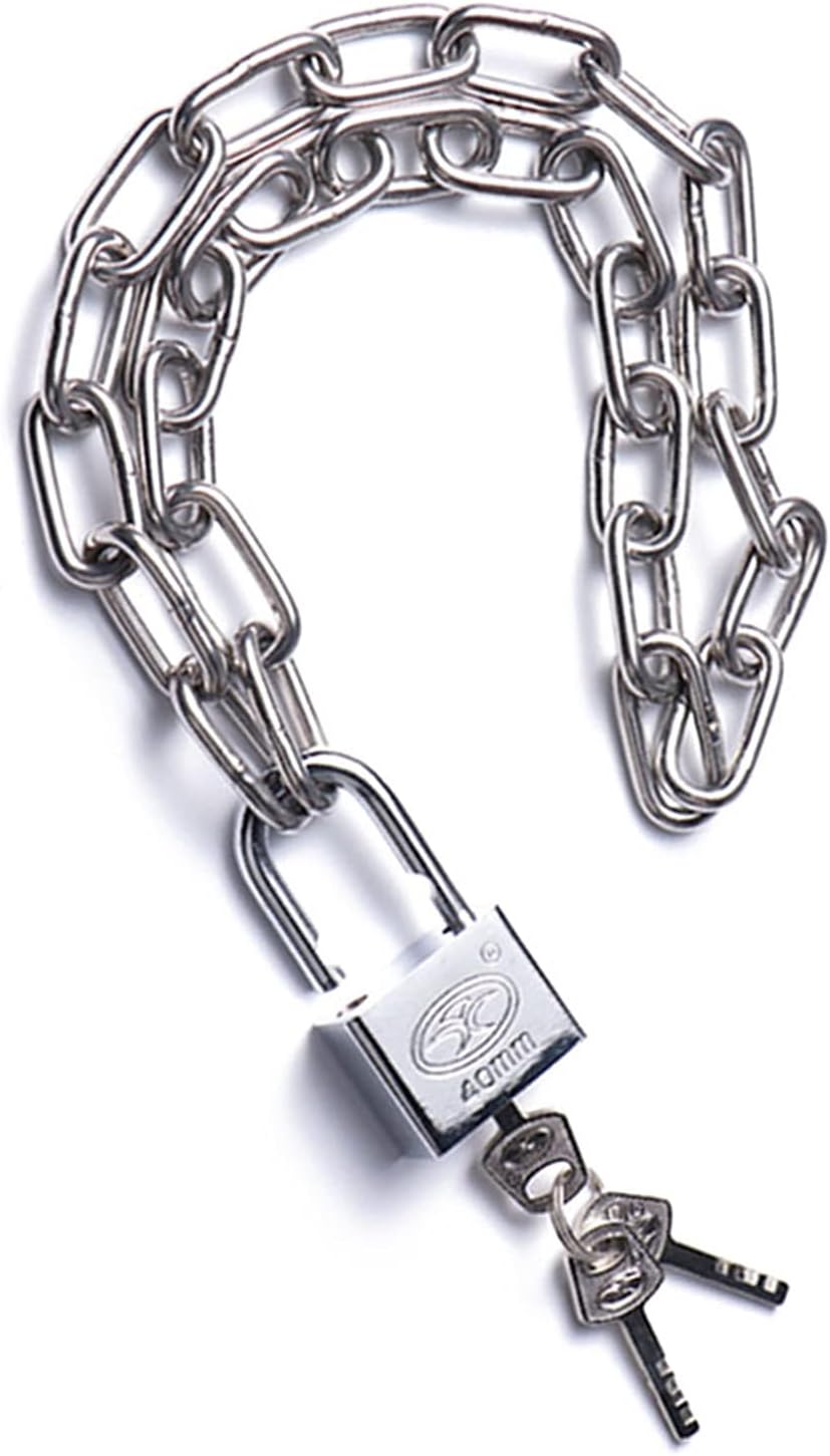 Keyed Padlocks Heavy-Duty Steel Chain Lock, Waterproof, Rustproof and Anti-Theft Security Lock, for Warehouses, Fences, Doors (Color : 3m, Size : 10mm)