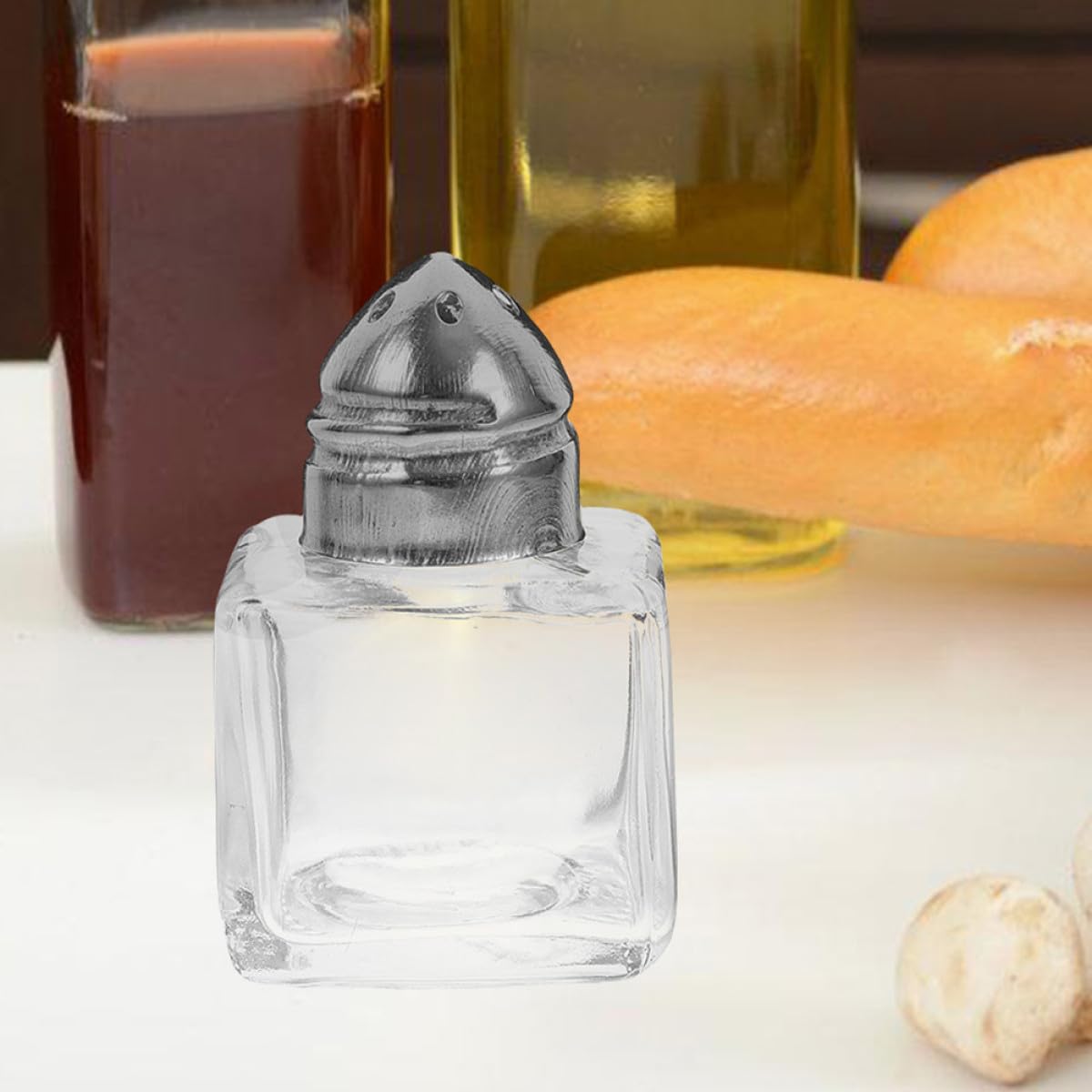 Ensemble de 4 Salières Miniatures en Verre Trous, Légères et Incassables, Cuisine et Activités Extérieures