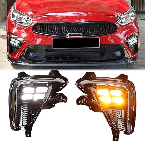 Dreamseek Cuatro ojos LED DRL luz diurna para Kia K3 Forte Cerato BD 3ª generación 2019 2020 2021 montaje de lámpara antiniebla de conducción