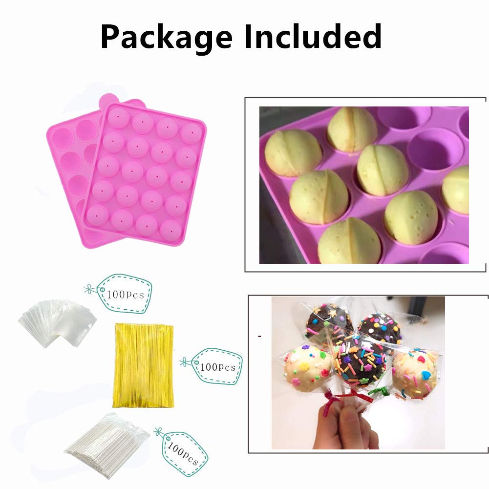 Junxave oules À Cake Pop 100 Bâtonnets 100 Cellophane Pop Cake 100
