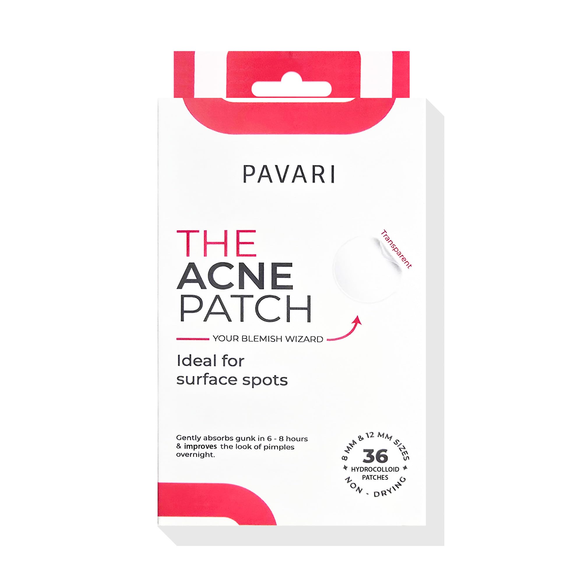 Pavari Acne Patches - Transparent Pimple Patch for Face Treatment for Zits and Blemishes Hydrocolloid Acne Patch Breakout