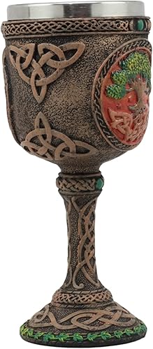 Miniatura 6 de Ebros Colorido nudo celta cósmico árbol sagrado de la vida Yggdrasil copa de vino 5 oz frasco de fertilidad e inmortalidad copa de vino figura