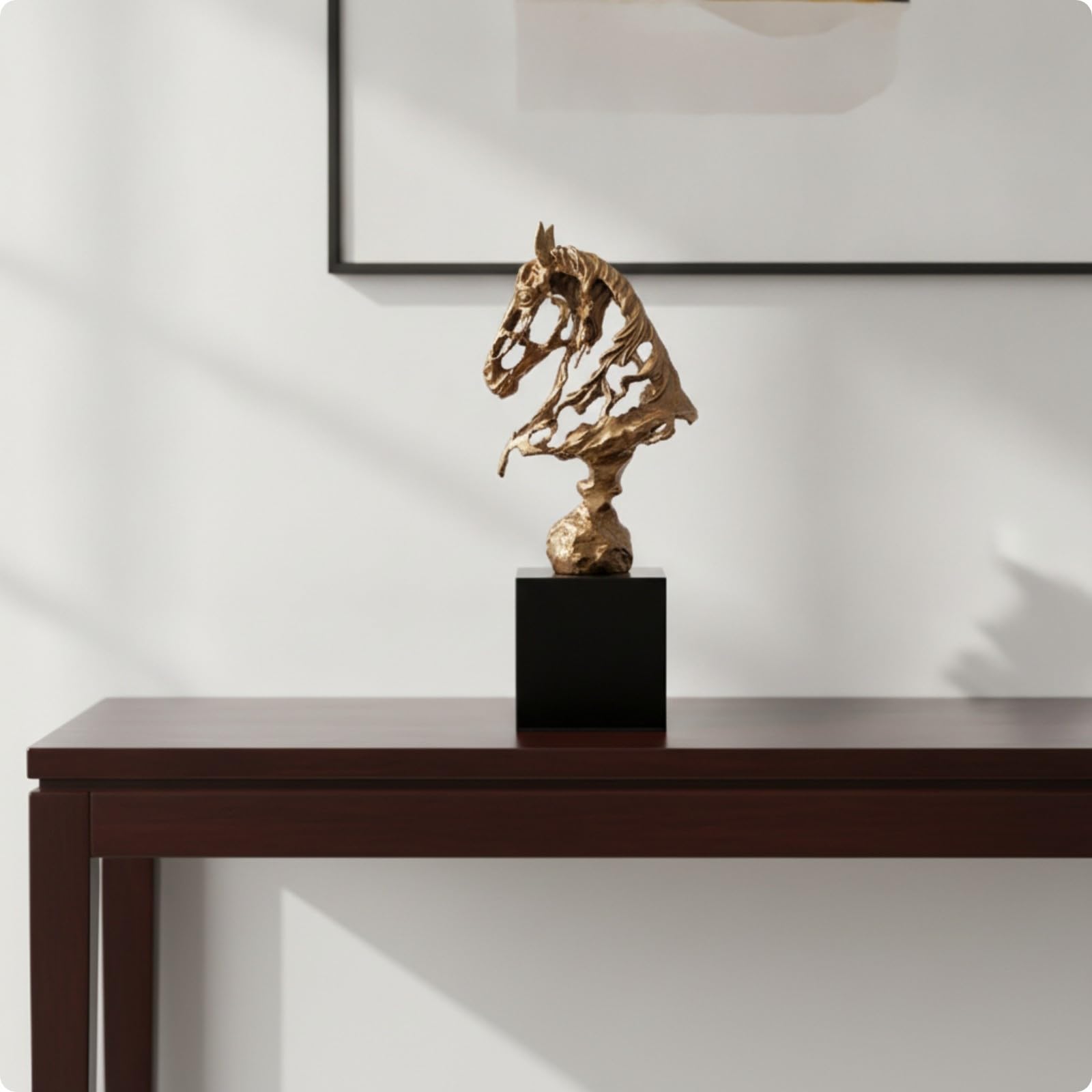 Colcolo Sculpture Tête Ajré Statue Tête Socle, Polie, pr Bureau, Bronze, Grand
