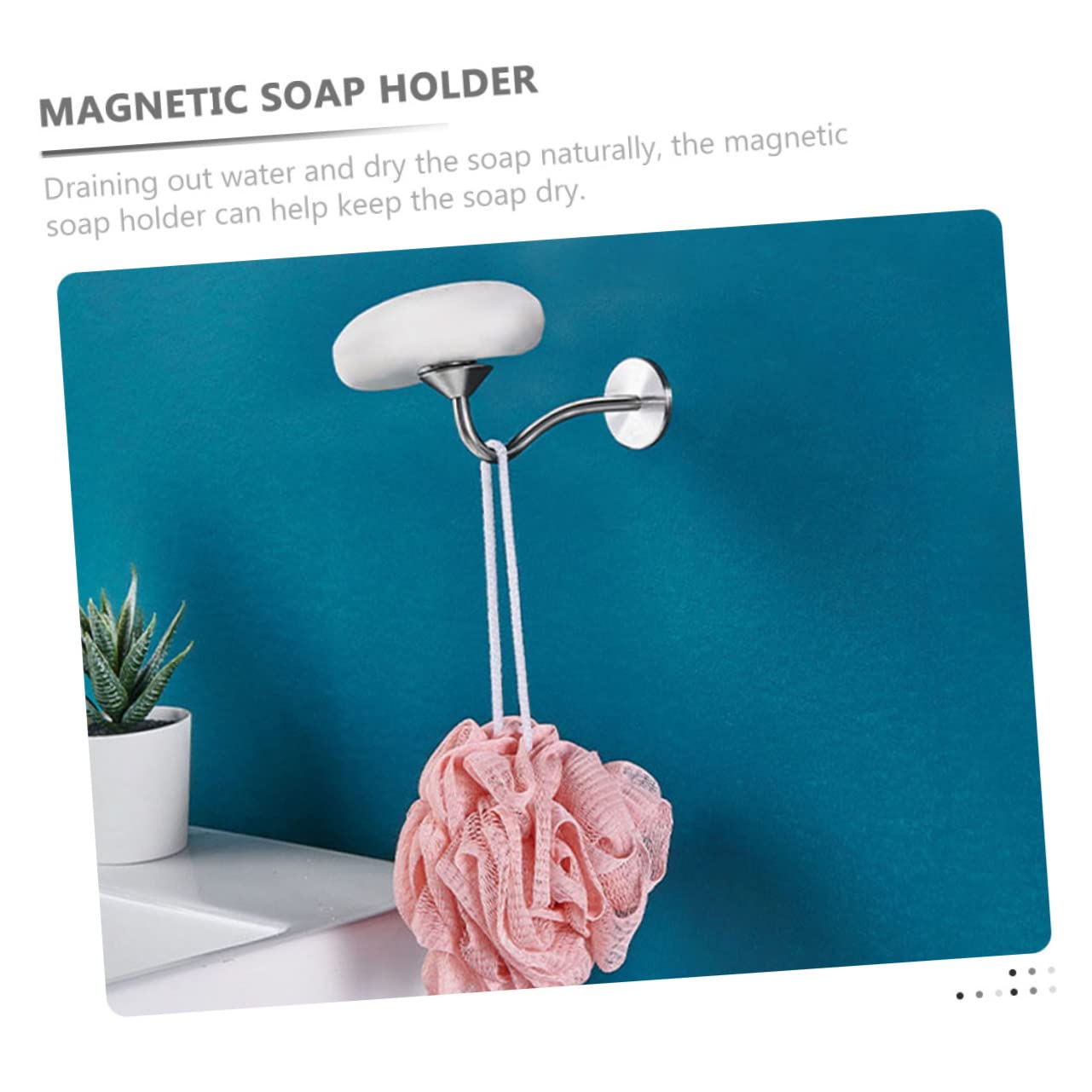 2piezas Soporte De Jabón Magnético De Inoxidable para Montaje Pared Organizador para Ducha Baño y Cocina Resistente Drenaje