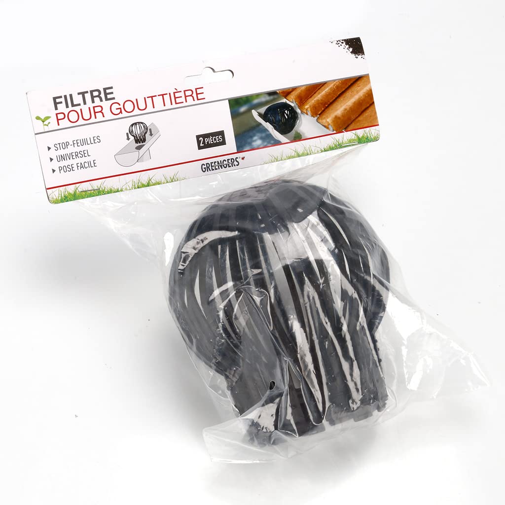 Greengeers Lot 2 Filtres Descente Gouttière Ø50 Mm – Anti-Débris Feuilles – Adaptable Toutes Gouttières