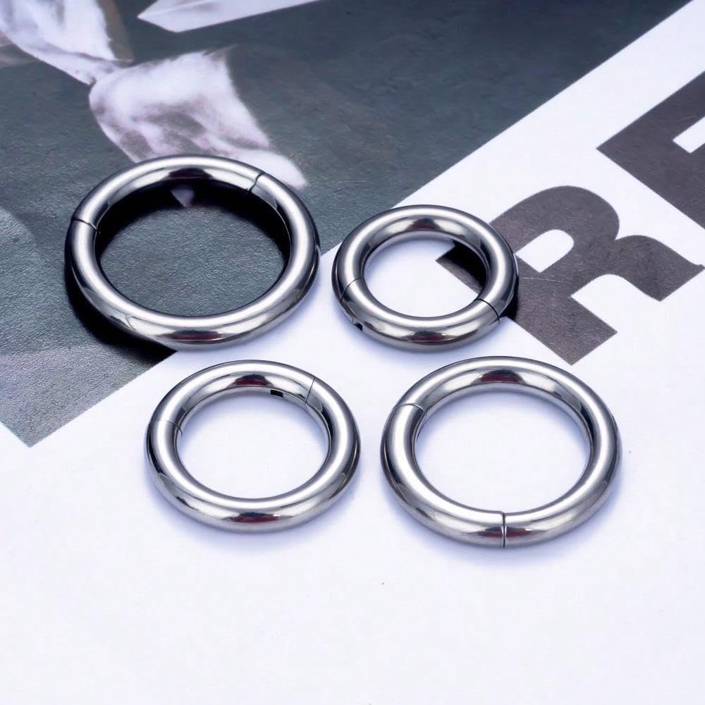 Septum Nose Rings Hinged Clicker Segment Surgical Steel PA Piercing Jewelry Ear Piercing Earrings Nose Hoop Unisex Hinged Earring 12mm GD-5.0 * 12