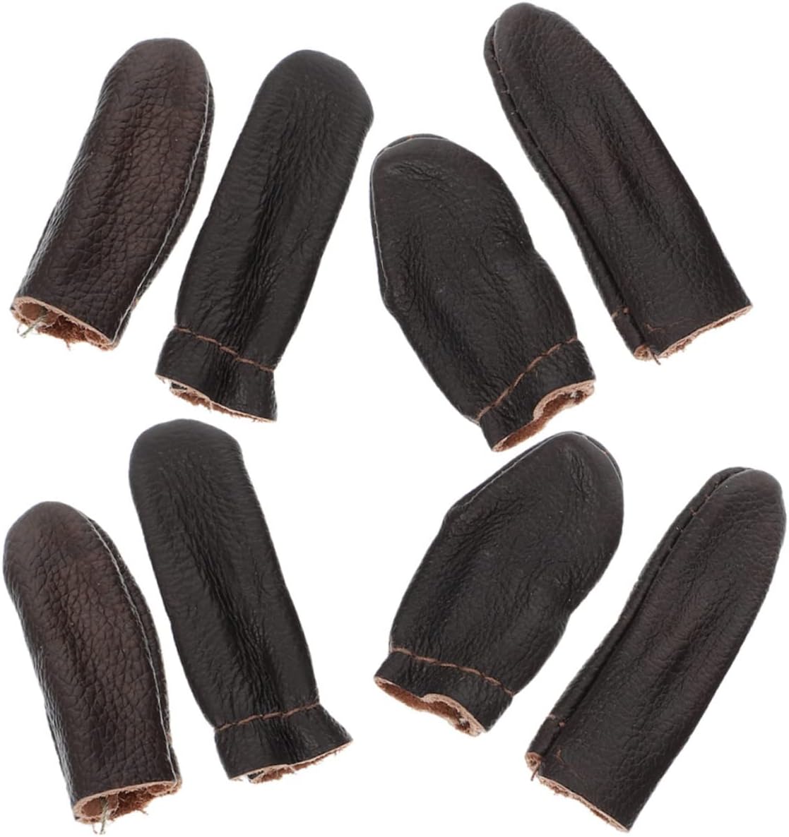 Lurrose 20sets DIY Leather Thimble Finger Protectors for Hand Sewing Quilting Embroidery Durable and Lightweight Cowhide Finger Sleeves for Crafting and Needle Felting