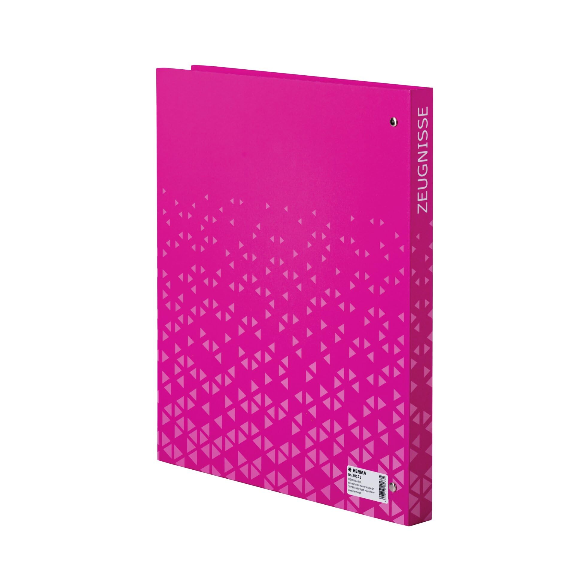 HERMA Carpeta de certificados, tamaño A4, 18 unidades, con 10 fundas transparentes para 20 certificados, certificados y documentos, con impresión interior, mecanismo de 4 anillas y patrón refinado