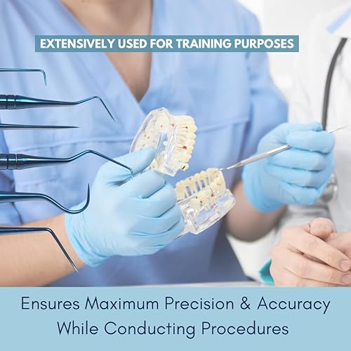 Miniatura 7 de 6 herramientas profesionales de raspador de sarro dental con revestimiento de titanio, removedor de tártaro de doble extremo para dientes, púas