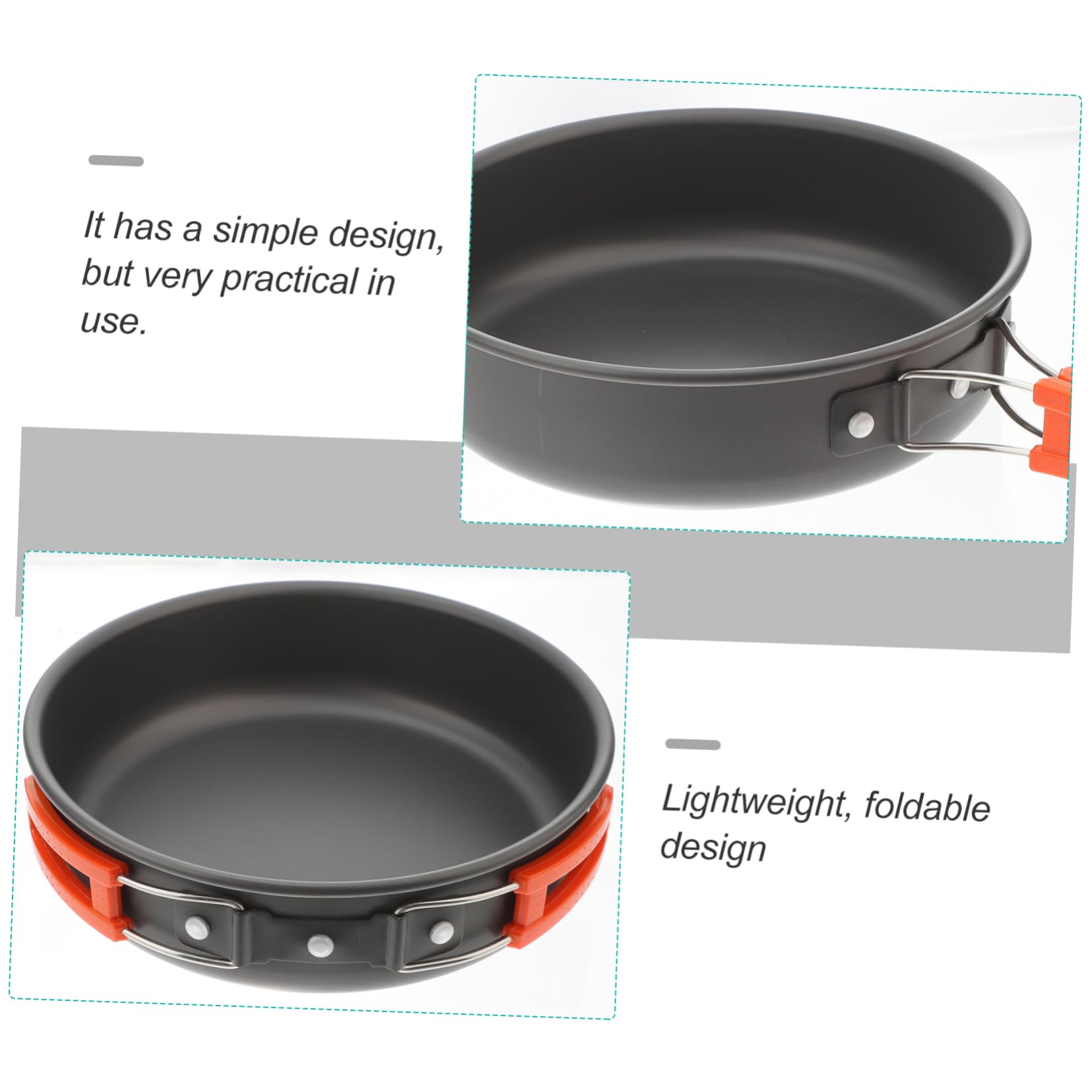 VICASKY Portable Non Stick Frying Pan Lightweight Camping Cooking Utensil for Hiking Backpacking and Picnics Durable Design with Scald Handle