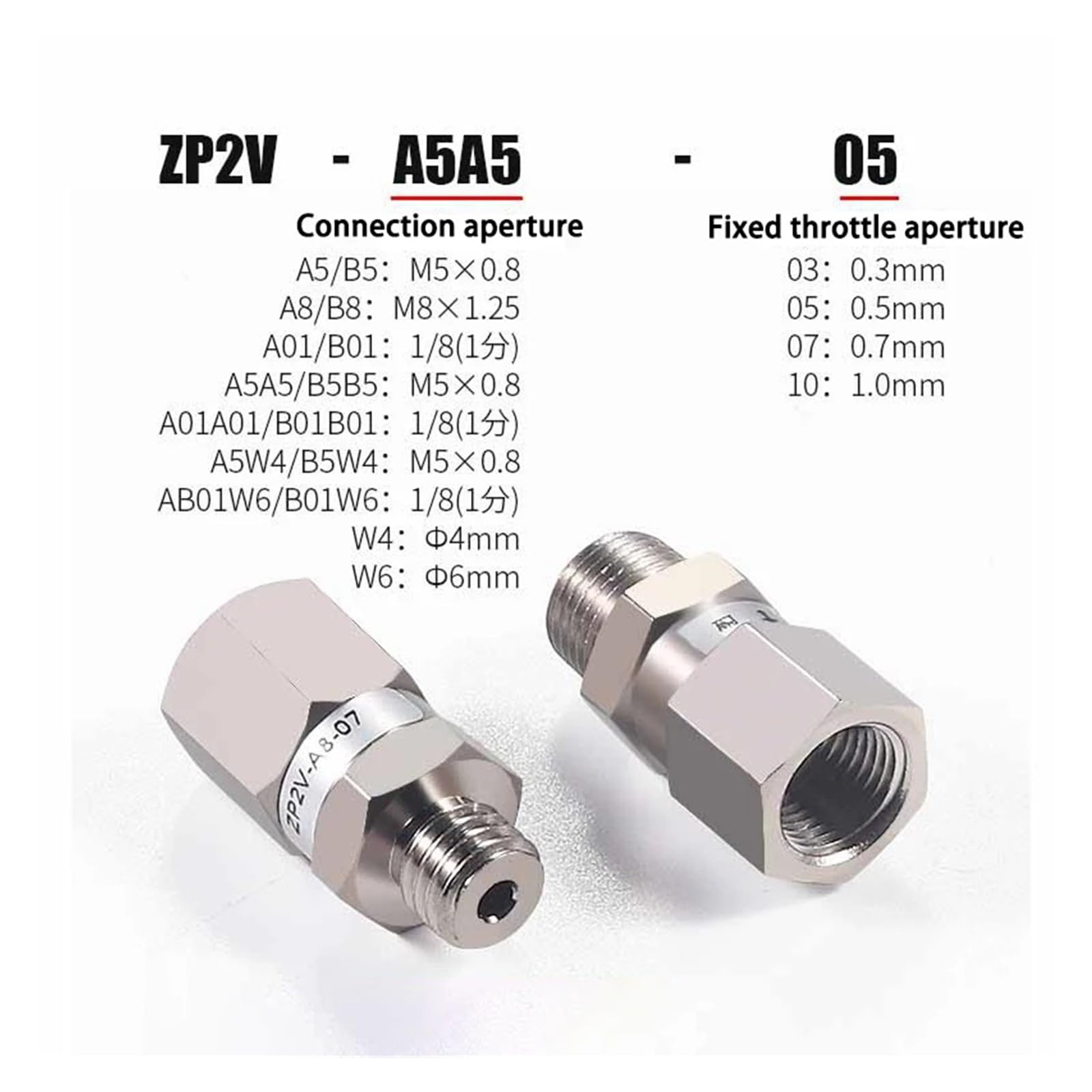 Válvula lógica de vacío neumática, válvula de seguridad de vacío, 10 Uds. | Serie ZP2V Previene fugas de aire y válvula de liberación ZP2V-A5A5 B5B5-03 05 07(ZP2V-A5A5-07)