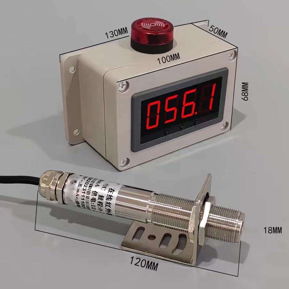 Termómetro Electrónico Digital de Inducción Infrarroja, Alarma de Medidor de Temperatura con Pantalla Digital, Medidor de Temperatura Industrial 60dB