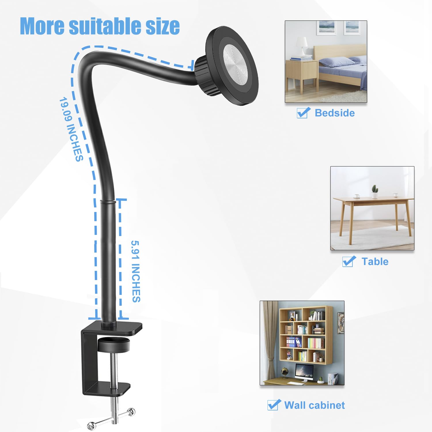 Supporto magnetico per tablet da scrivania, braccio a collo d'oca per iPad, supporto magnetico flessibile per iPad Magsafe, iPad Pro/Air/Mini, Galaxy Tabs, tutti i tablet e i telefoni da 4,7