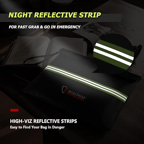 Miniatura 4 de ROLOWAY Bolsa de documentos ignífuga (14 x 11 pulgadas) con capa de papel de aluminio mejorada de 5200 , bolsa ignífuga para documentos con tira