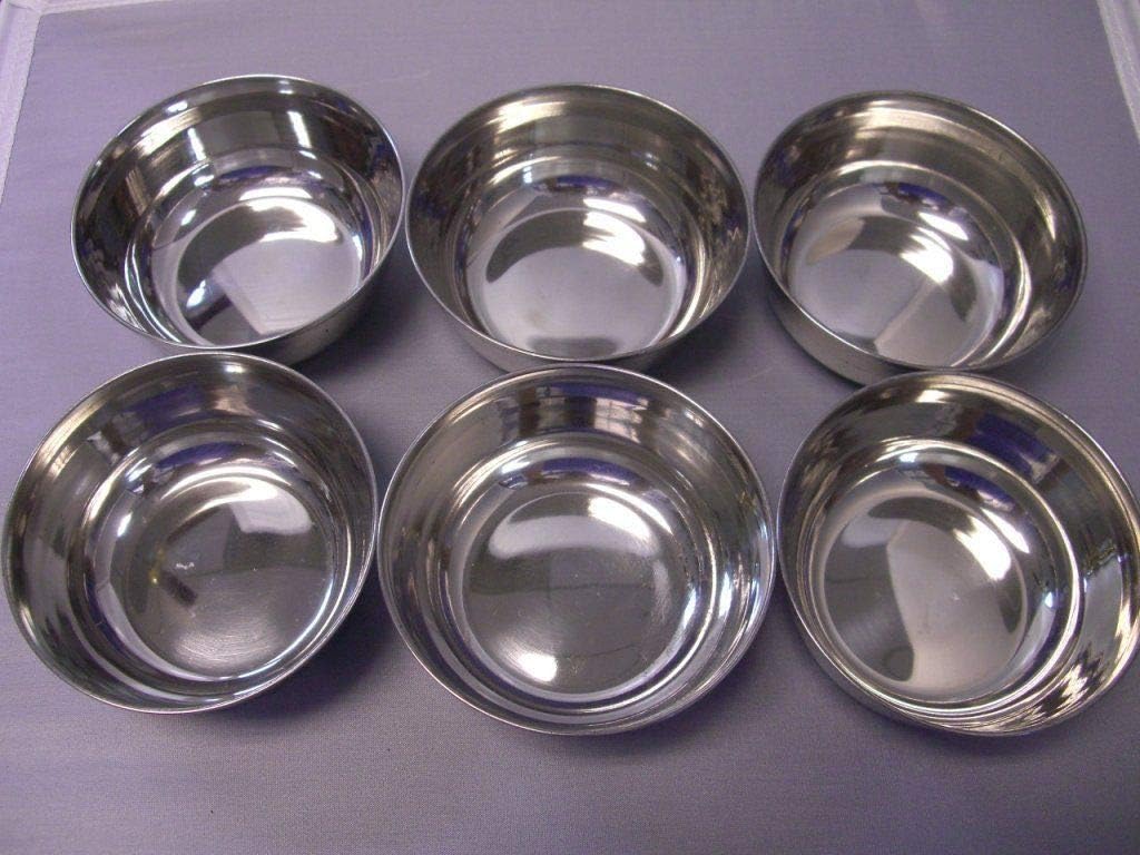 Stainless Steel Multipurpose Bowl Vati Katori Vadki Soup Desert Vegetable 6 Pcs