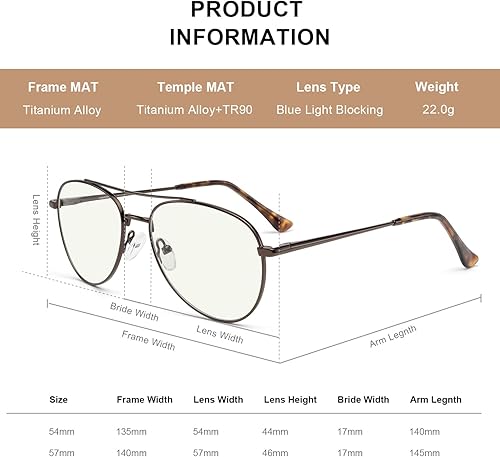 Miniatura 4 de Lentes de lectura de aviador para hombres y mujeres, lentes de bloqueo de luz azul, patillas de primavera