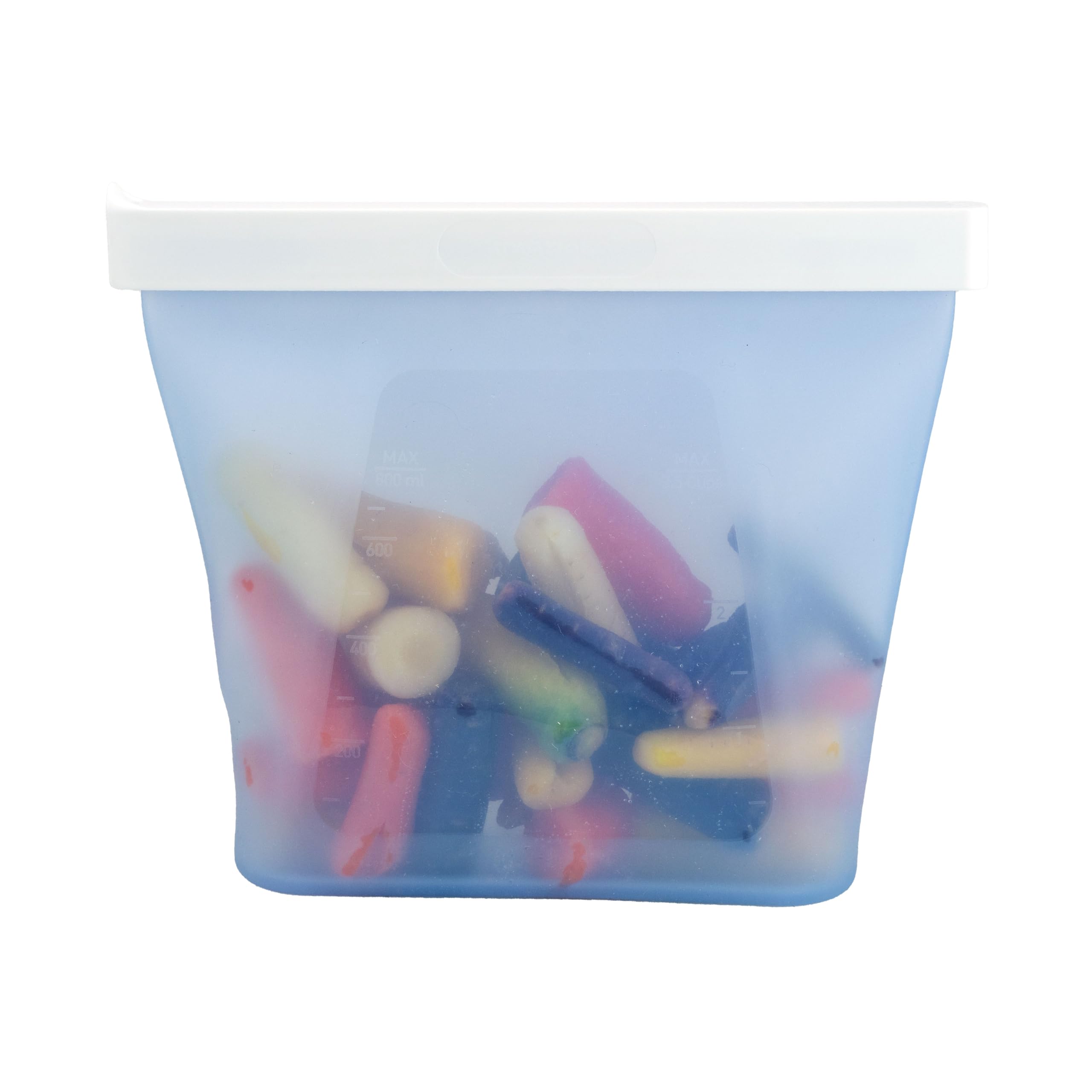 humangear GoPouch - Flexible Food Storage Container, Quick-Seal, Reusable Pouches, Leak Proof Bag with Slide-Lock Closure System, Blue, Medium