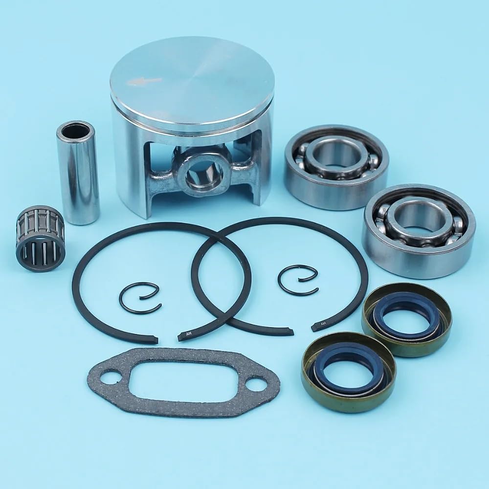 Kit de pistón y cojinete de cigüeñal de 52 mm, Compatible con Cilindros de Gran diámetro de Motosierra 670, 630 y 625 Super II, Sello de Aceite, Jaula de Aguja de Repuesto