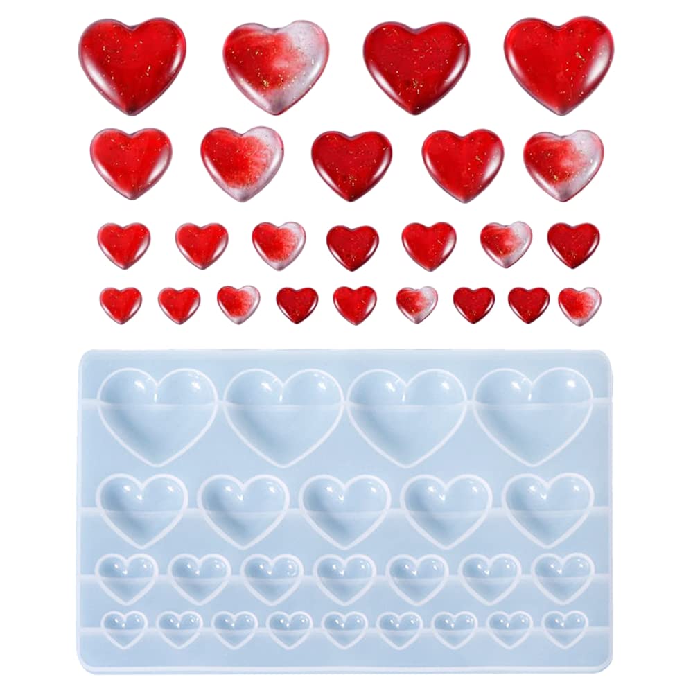 LET'S RESIN Moldes De Resina En Forma De Corazón, Moldes Anatómicos De