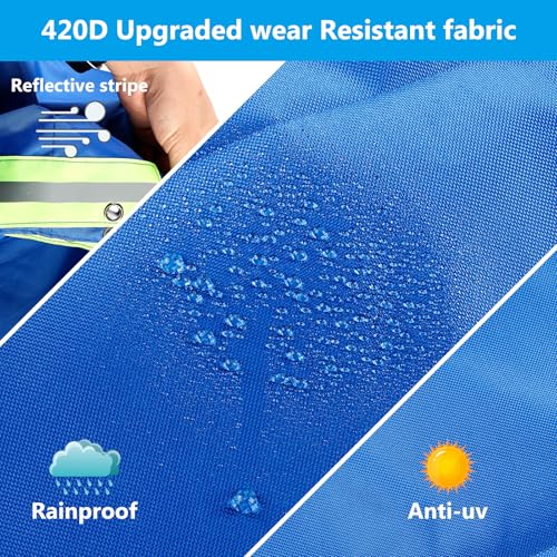 Flachplane 209x115x10cm für Anhänger - 420D Oxford Abdeckplane, Wasserdicht & Reißfest, mit Planenseil, Reflexstreifen, Ösen, für PKW bis 750kg, Blau
