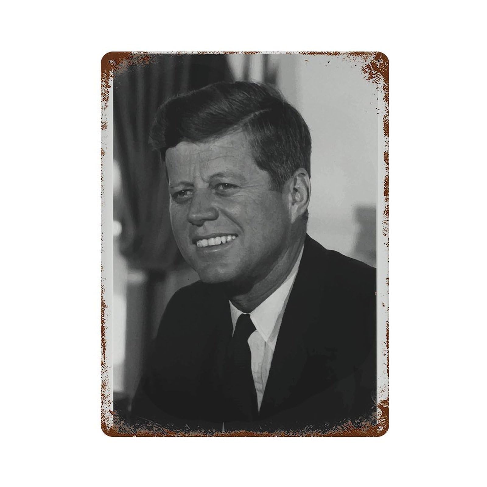 xiaoxiaoshen Vintage JFK Portrait Poster， John F Kennedy Wall Decor Art Metal Tin Poster Modern Home Decor Art Home Bar Shop Decorations Vintage Sign 40x30cm