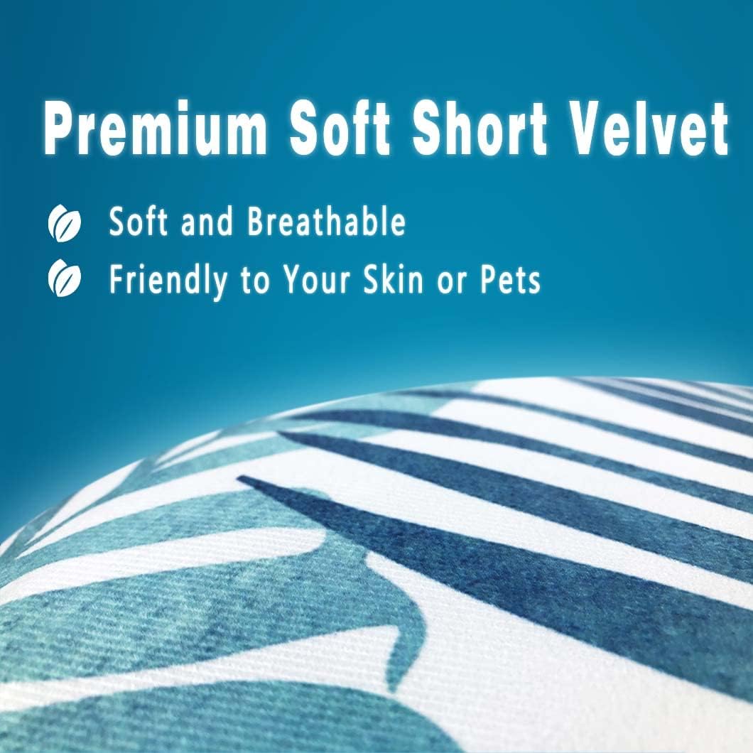 Blue Plant Leaf Decorative Throw Pillow Covers for Couch Bed Sofa Living Room Tropical Plants Leaves Square Cushion Cases Art Home Decor 18x18 inch Set of 2 - Image 3