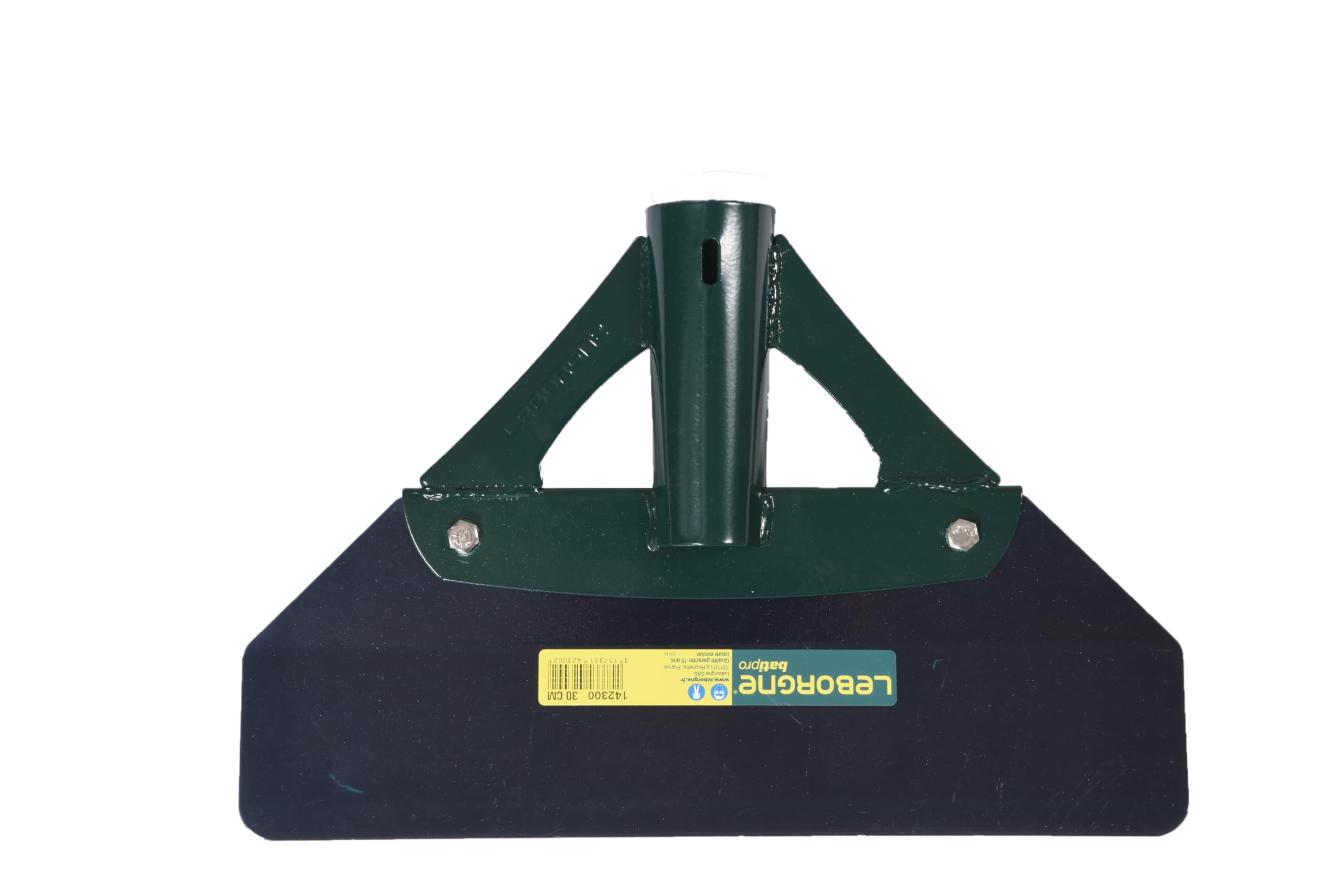 LEBORGNE - Grattoir Batipro 30 cm - Lame Acier Trempé Extra-Dur - Douille Renforcée - Sans Manche - Angles Arrondis - Lame Pliée pour 2 Angles de Travail - Racle et Nettoie Coffrages et Dalles Béton
