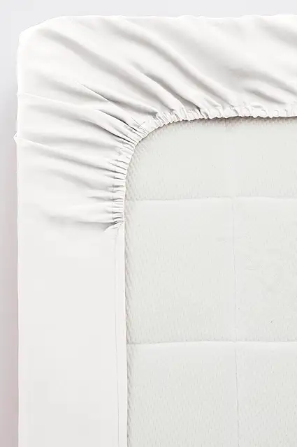 Jotex Zack Satin Fitted Sheet - Organic Cotton, GOTS Certified - White 90x200 cm