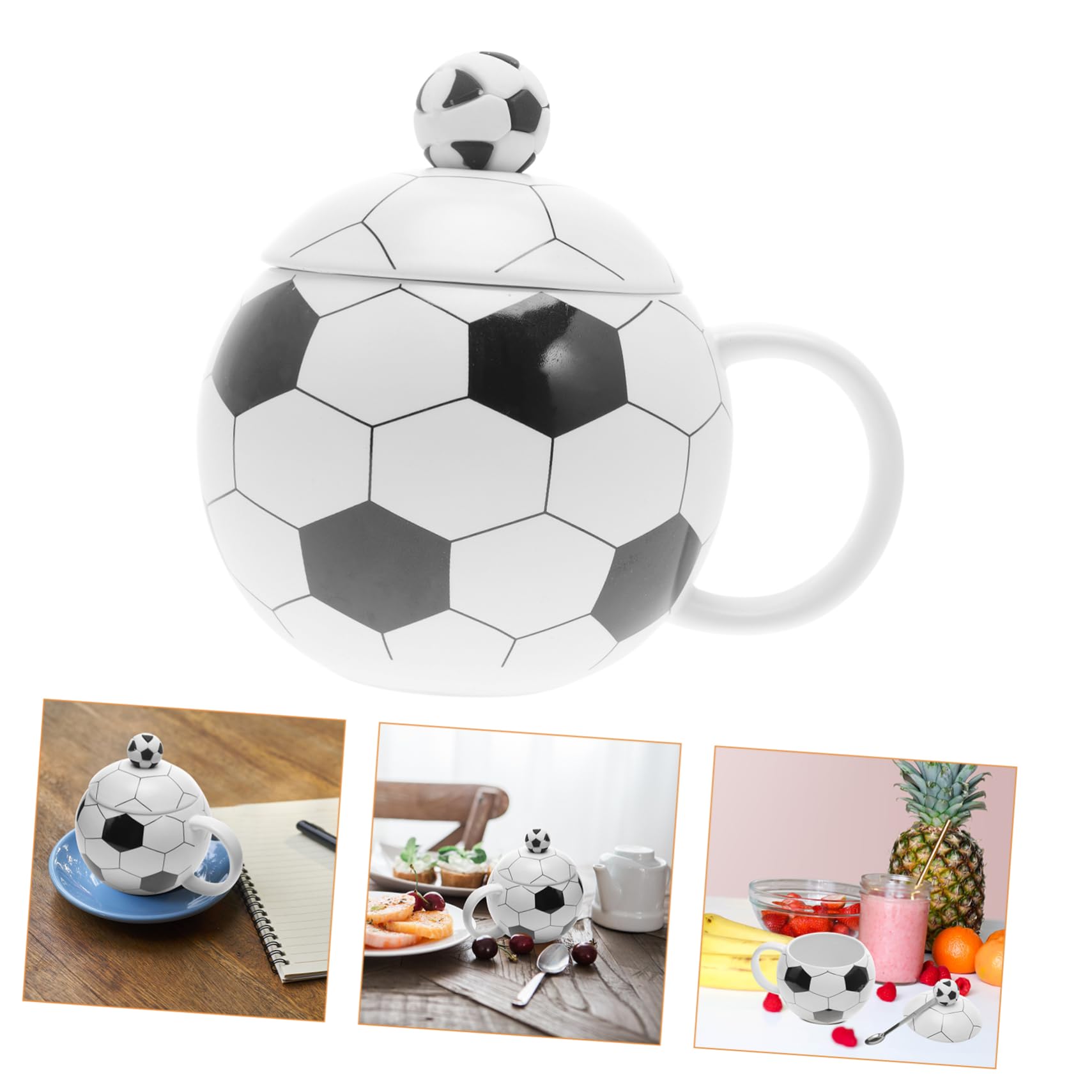 Didiseaon 1set Tazza Da Caffè Ceramica Tema Calcio Con Cucchiaio Di Stile Elegante e Dettagli Curati Per Tè Latte e Bevande Perfetta Per Appassionati Di Sport e Regali Unici