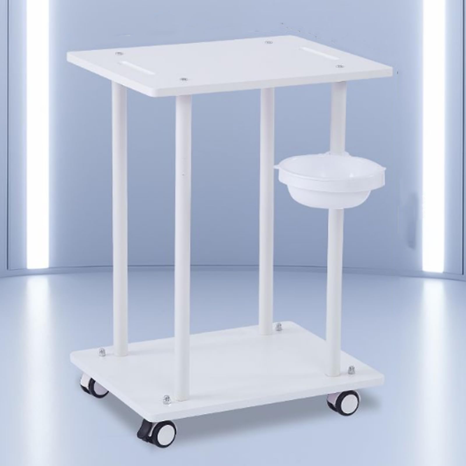 Carrello del salone mobile di 2 livelli con ruote di bloccaggio, carrello di bellezza resistente per spa e barbiere, robusto rack di stoccaggio con vassoio ABS, maniglia ergonomica per un trasporto fa
