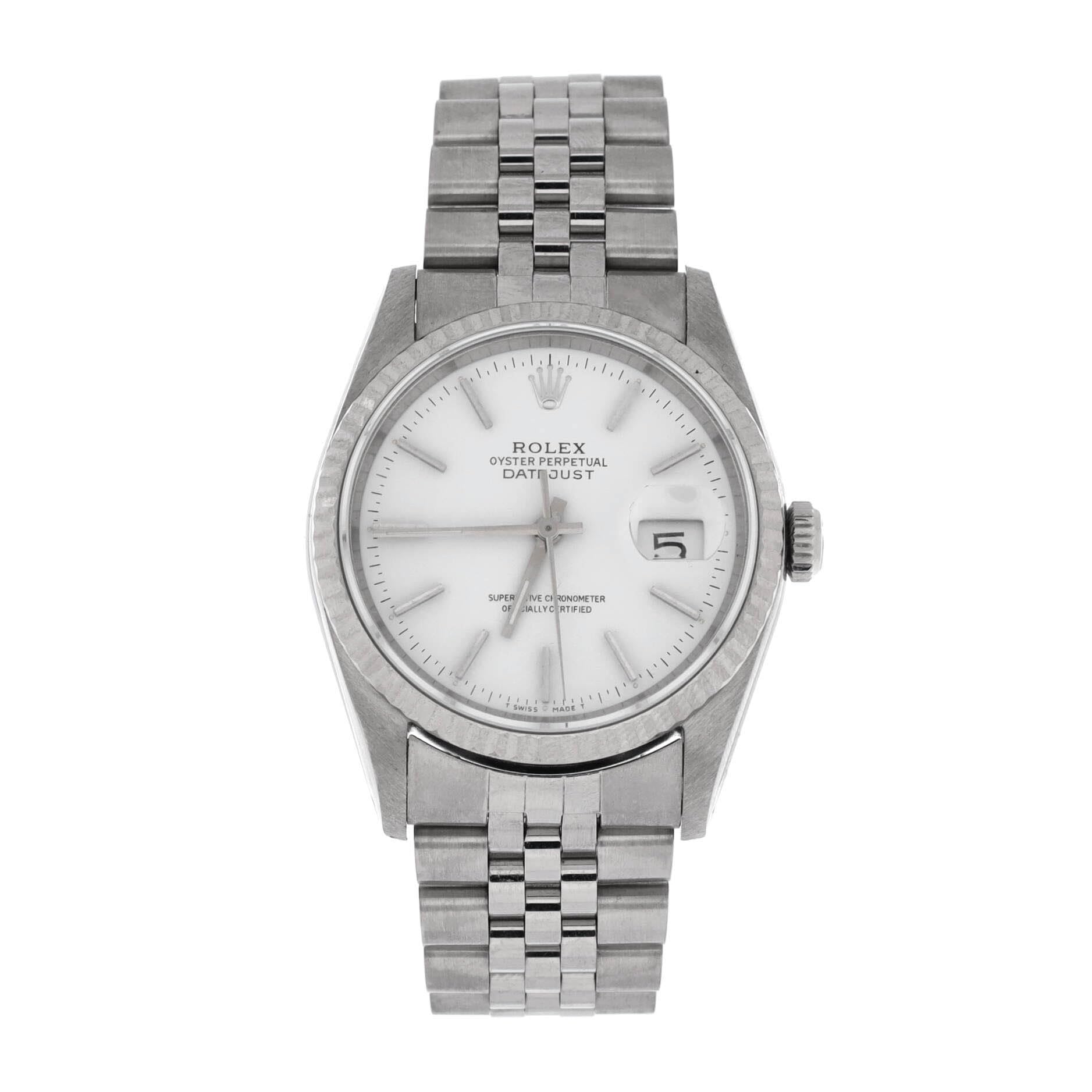 RolexPre-Loved Oyster Perpetual Datejust Automatic Watch Stainless Steel and White Gold 36