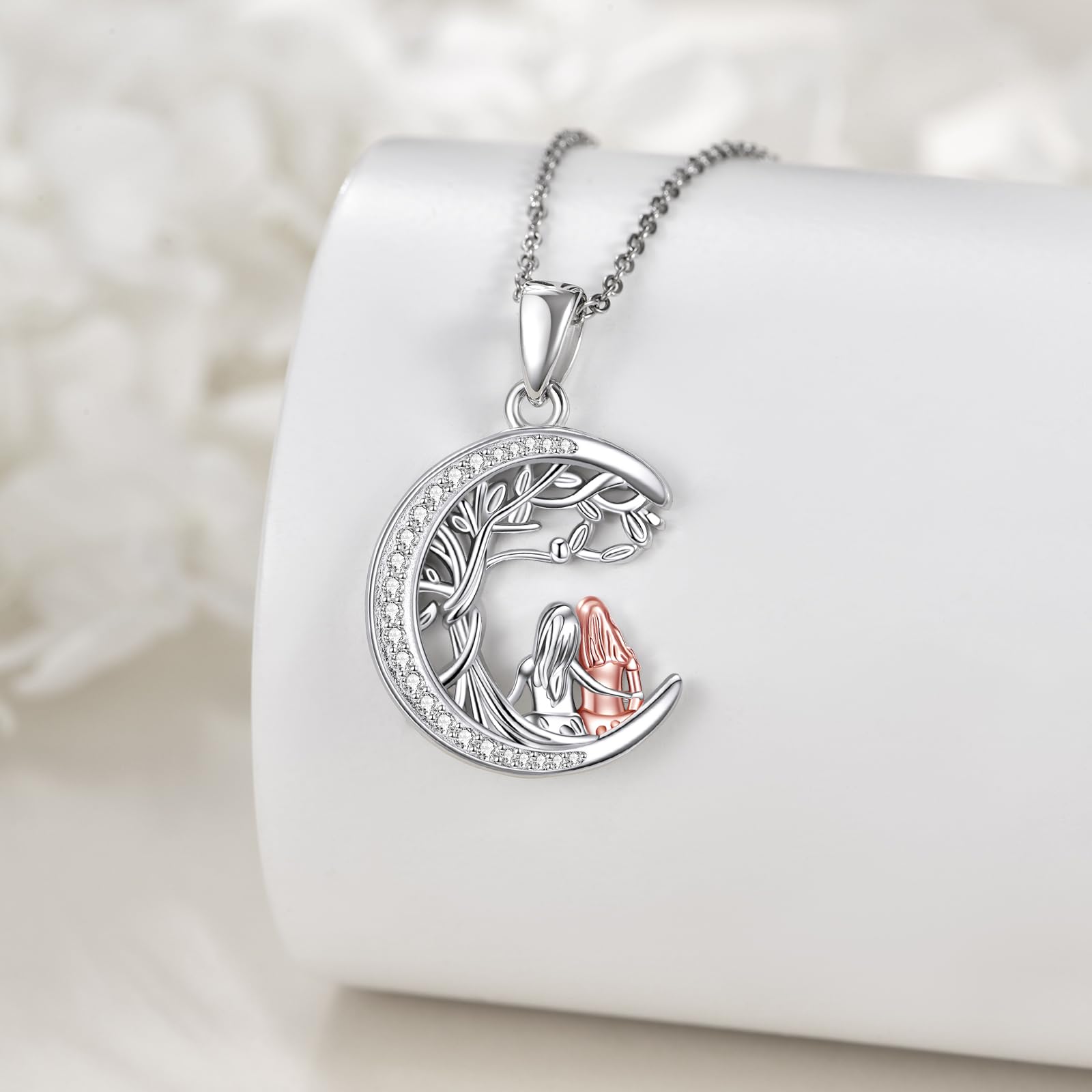 ONEFINITY Schwester Kette 925 Sterling Silber Schwester Halskette für 2 Schwestern - Geschenk von Schwester Schmuck