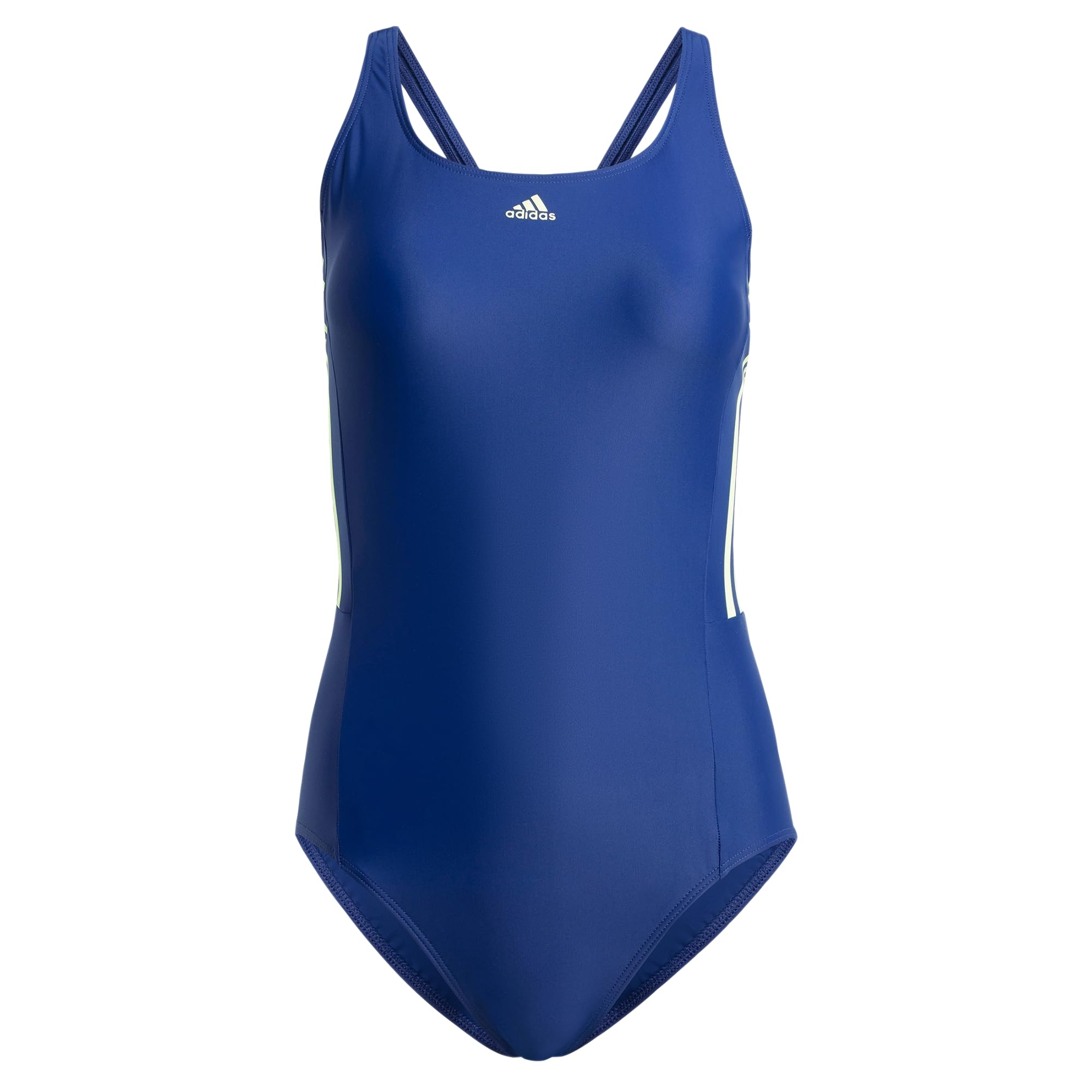 Adidas Femme Mid 3-Stripes Swimsuit, Dark Blue/Green Spark, 40