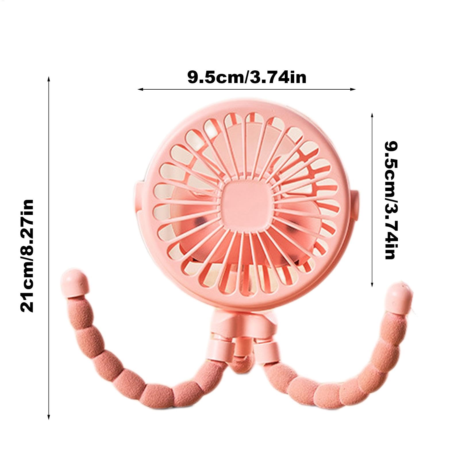 Ventilatore Da Passeggino Portatile - Clip Girevole 360° Con Treppiede, 3 Velocità, Ricaricabile - Foto 6