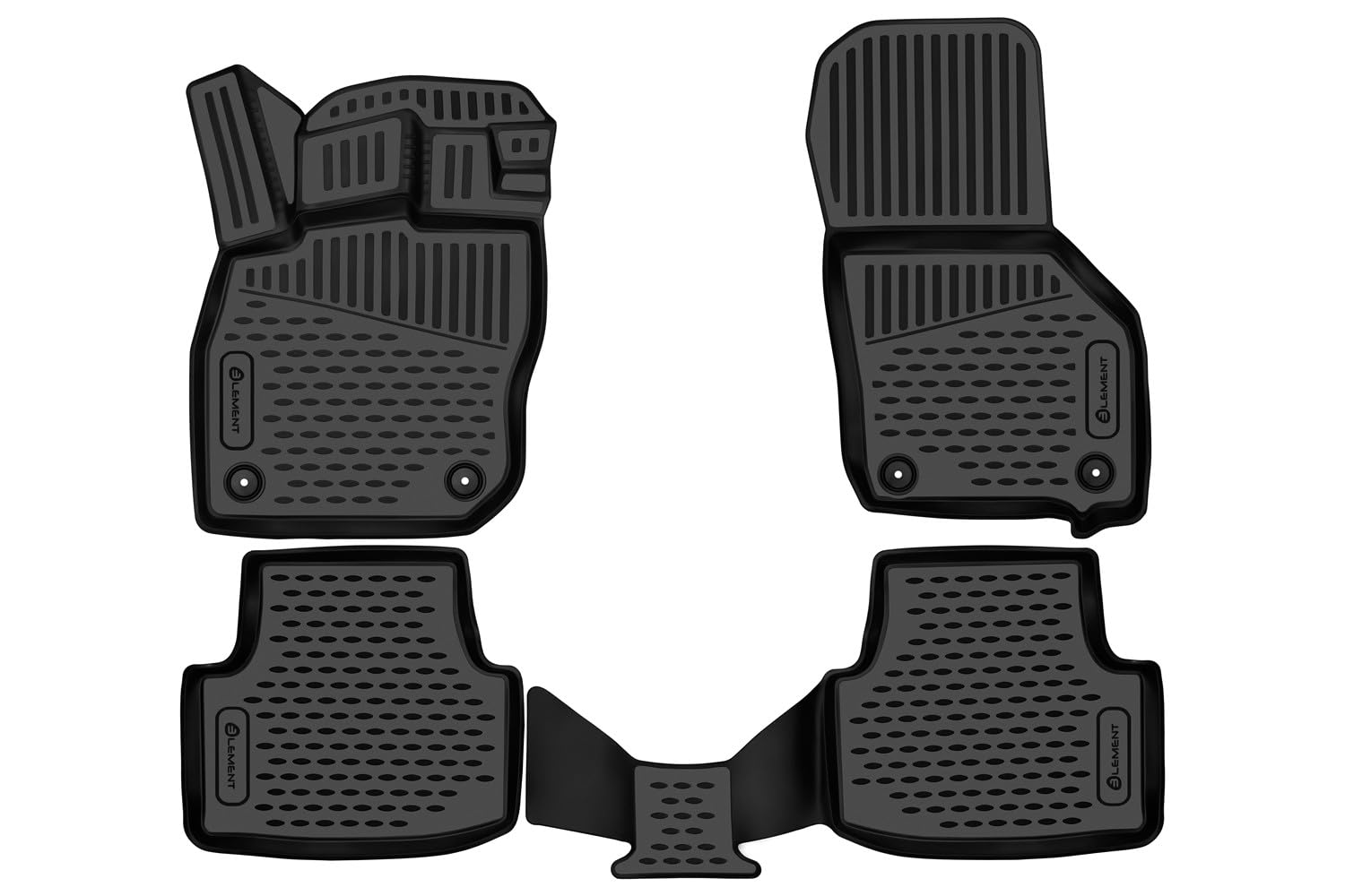 Set di Tappetini in Gomma Element 3D su Misura per Skoda Octavia (A8) | 2019-> | Ibrido! | Tappetini per Auto 100% su Misura, Tappetini per Auto in Gomma