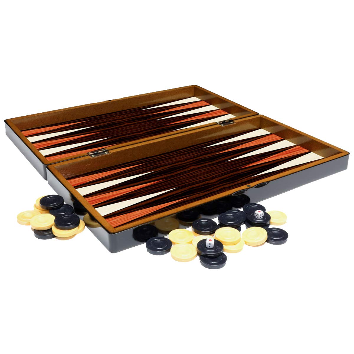 PrimoLiving Juego de Backgammon de Madera Deluxe Porto - 25.5 x 26.4 cm - Incluye Tablero de ajedrez