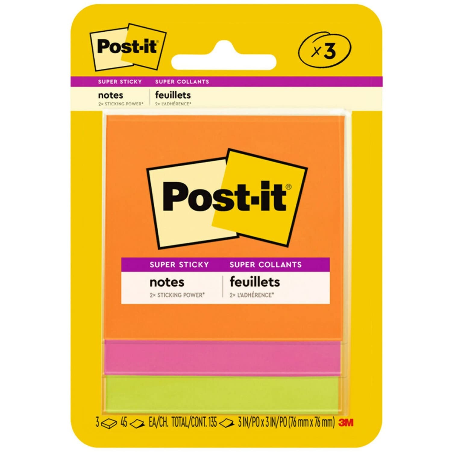 Post-it Super Sticky Pads 3x3 blocs de notes à adhésion renforcée - 2