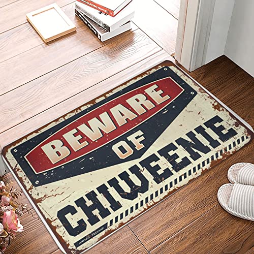 Paillasson Beware of Chiweenie drôle tapis d'extérieur pour sécuriser et égayer l'entrée - 2