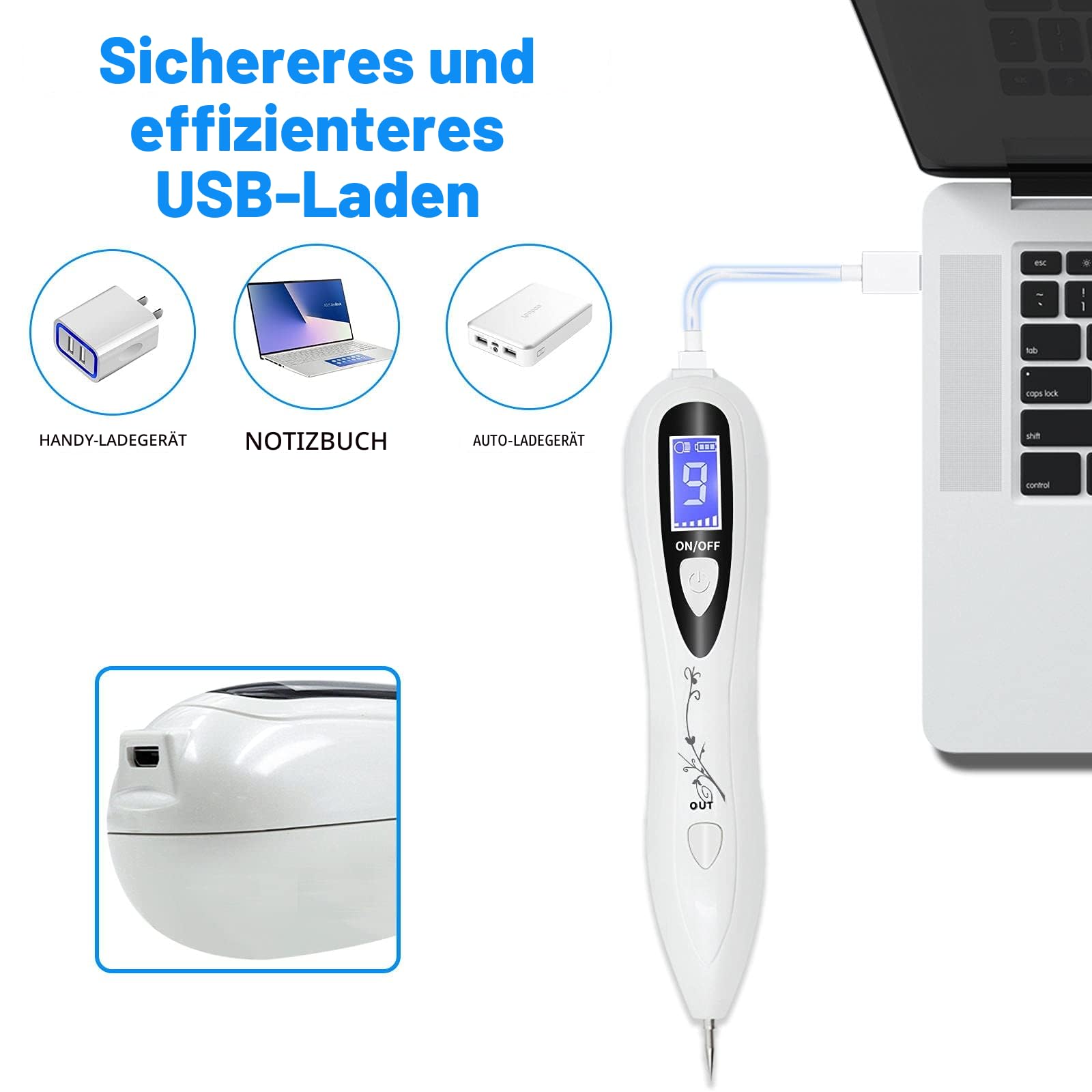 CHRERNA Plasma Pen Gerät für Hand und Körper(Warzen, Muttermal, Nävus, Muttermale, Pigmentflecken, Altersflecken)