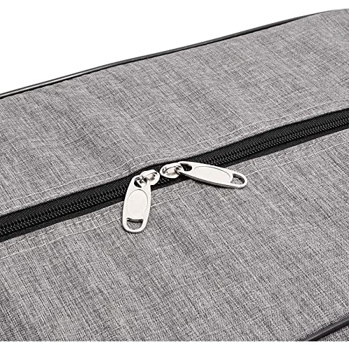 Bright Creations Sewing Machine Case - 18.1 x 9.4 x 12.2 In Gray Polyester - Hard Side Travel Tote & Organizer - Padded Handle & Shoulder Strap - Universal Fit for Most Standard Machines